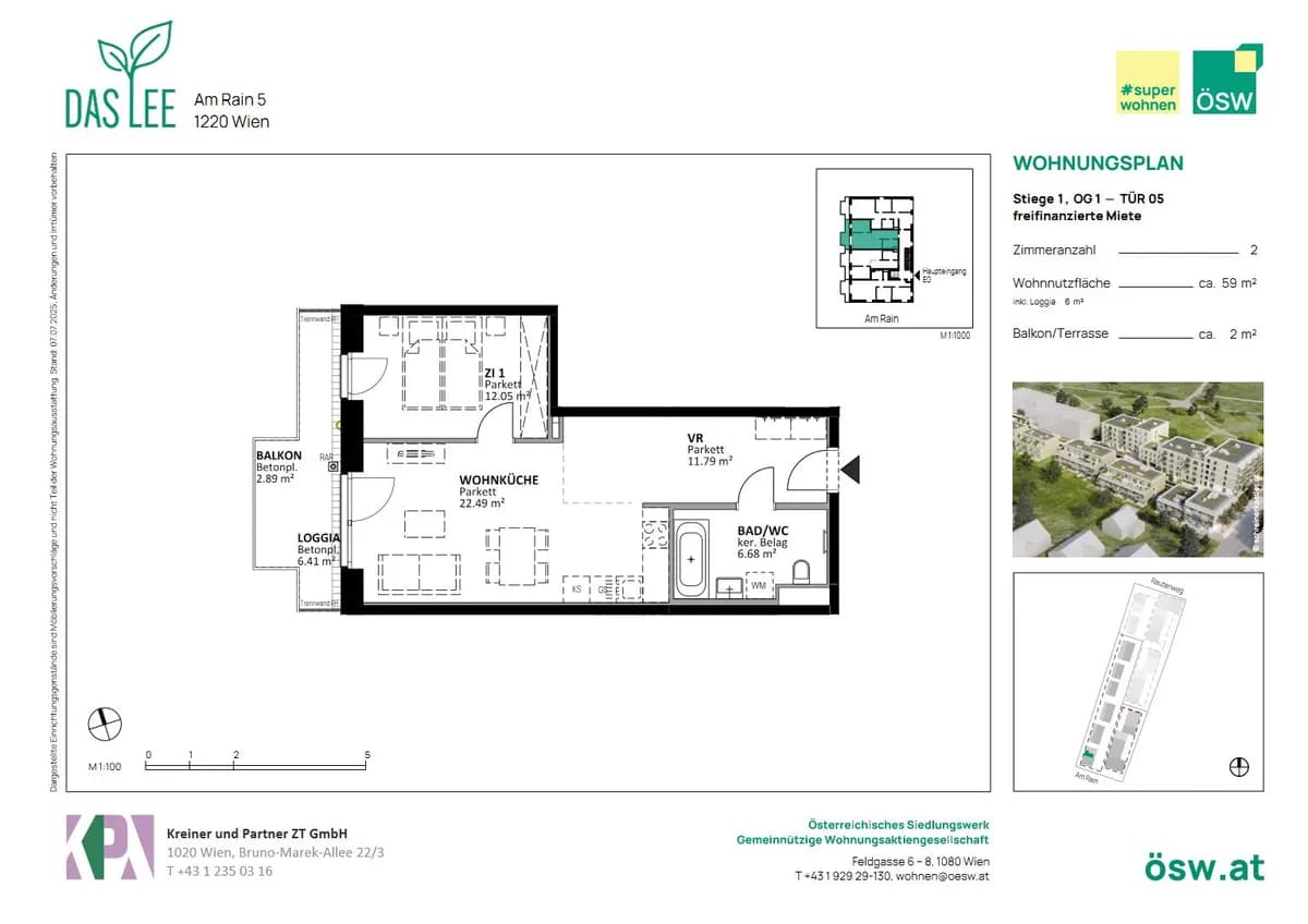 2-Zimmer-Wohnung mieten in Wien – 60,1 m², € 961 – Bild 8 von 9