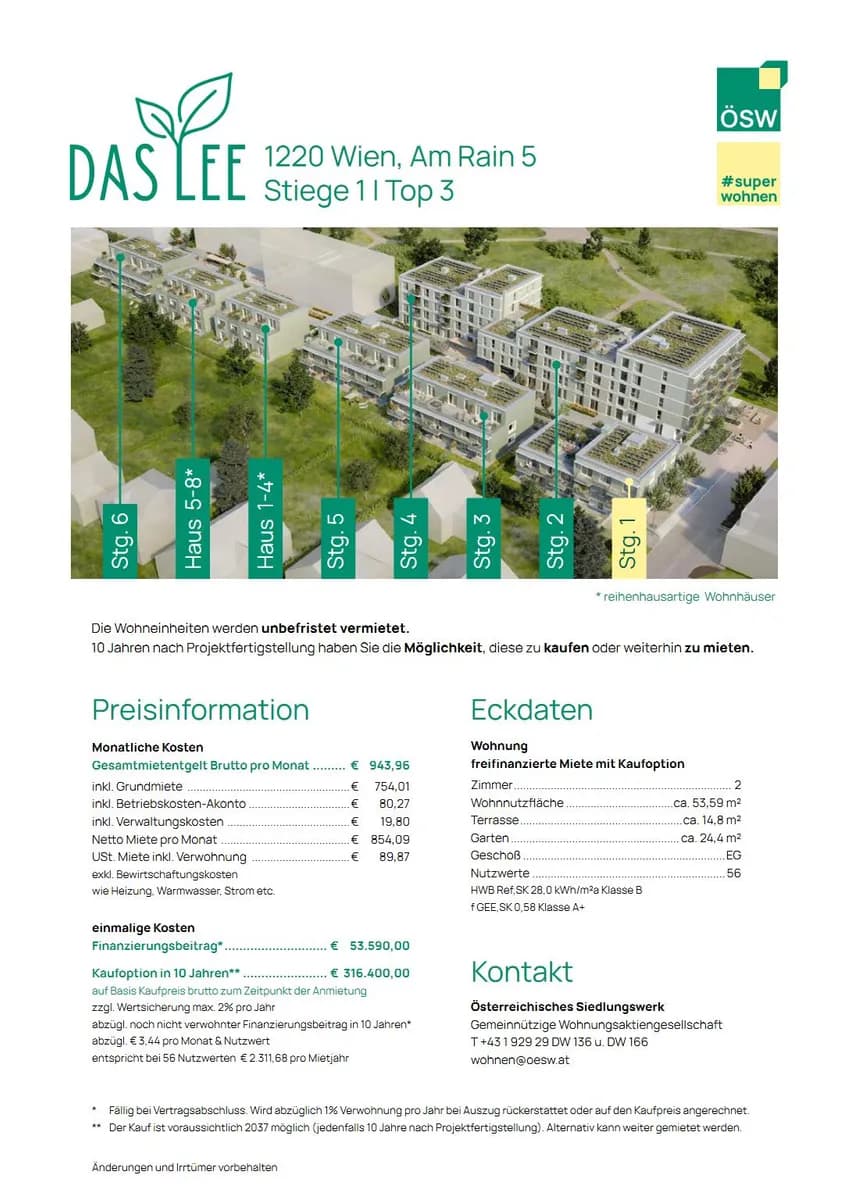 2-Zimmer-Wohnung mieten in Wien – 53,59 m², € 944 – Bild 9 von 9