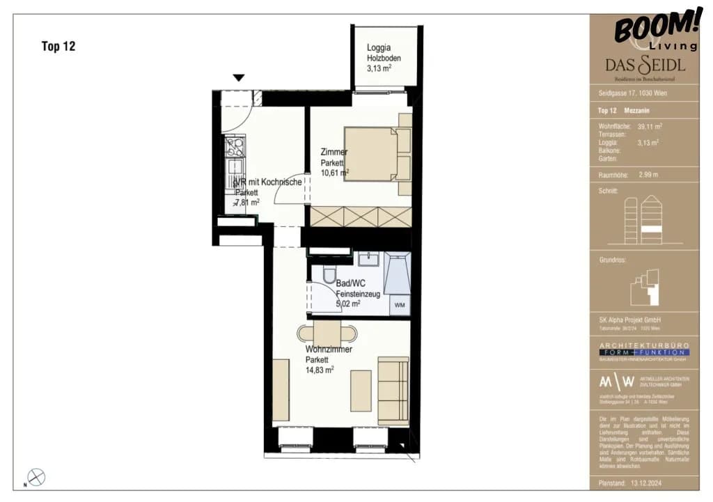 2-Zimmer-Wohnung kaufen in Wien – 39,11 m², € 471.720 – Bild 6 von 6