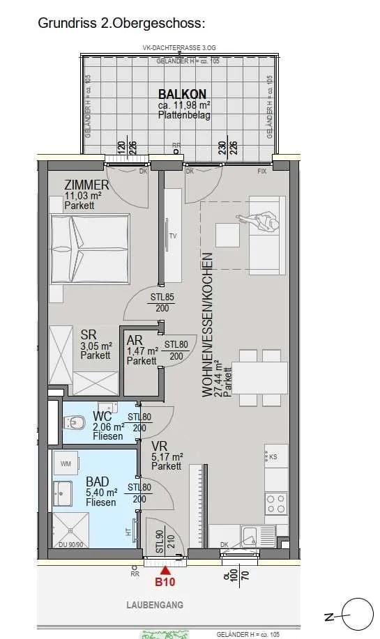 2-Zimmer-Wohnung kaufen in Graz – 55,79 m², € 289.000 – Bild 6 von 6