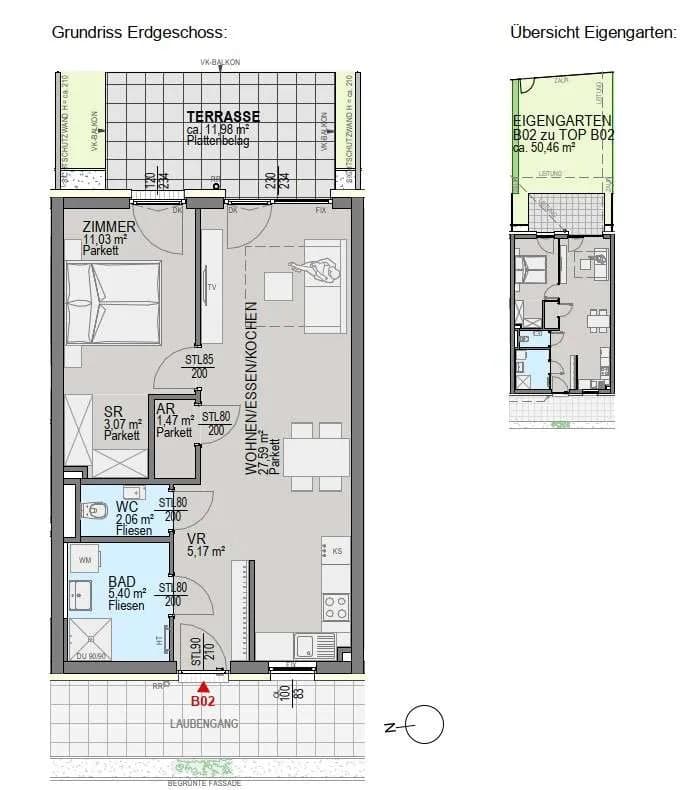 3-Zimmer-Wohnung kaufen in Graz – 55,79 m², € 292.200 – Bild 2 von 6