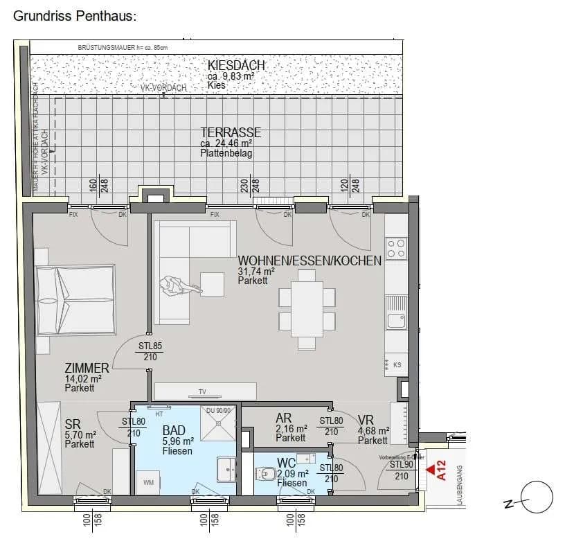 2-Zimmer-Wohnung kaufen in Graz – 66,35 m², € 437.700 – Bild 2 von 6