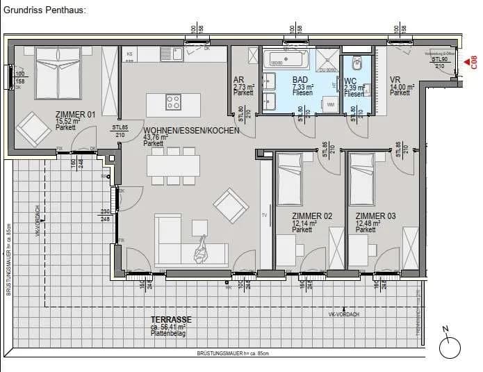 4-Zimmer-Wohnung kaufen in Graz – 110,35 m², € 779.800 – Bild 6 von 6
