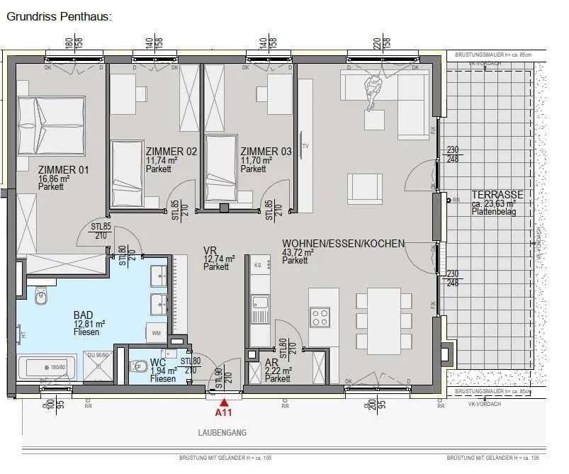 4-Zimmer-Wohnung kaufen in Graz – 113,72 m², € 686.800 – Bild 2 von 6