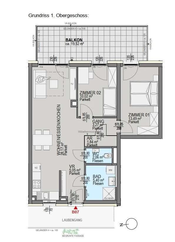 3-Zimmer-Wohnung kaufen in Graz – 69,3 m², € 324.900 – Bild 5 von 6