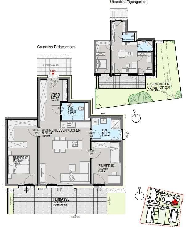 3-Zimmer-Wohnung kaufen in Graz – 74,56 m², € 359.900 – Bild 2 von 6