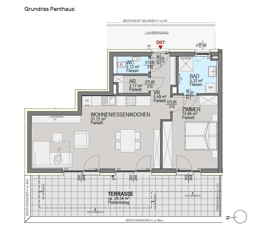 2-Zimmer-Wohnung kaufen in Graz – 61,48 m², € 399.900 – Bild 2 von 6