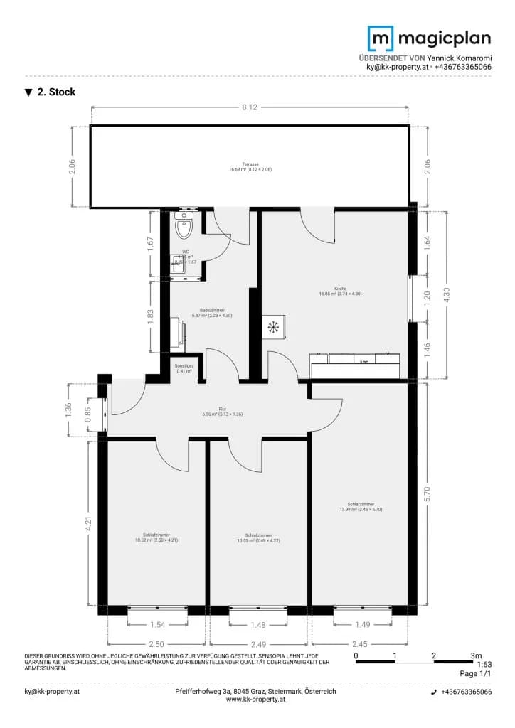 3-Zimmer-Wohnung mieten in Graz – 67 m², € 1.010 – Bild 9 von 9