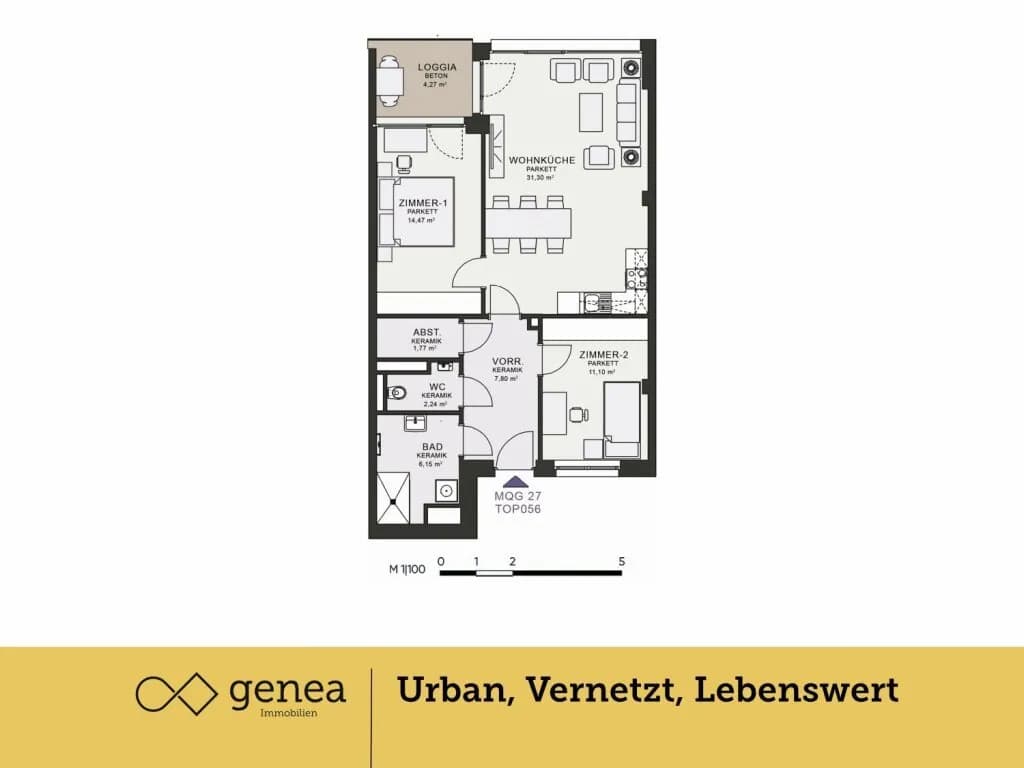 3-Zimmer-Wohnung mieten in Graz – 75,43 m², € 1.114 – Bild 2 von 20