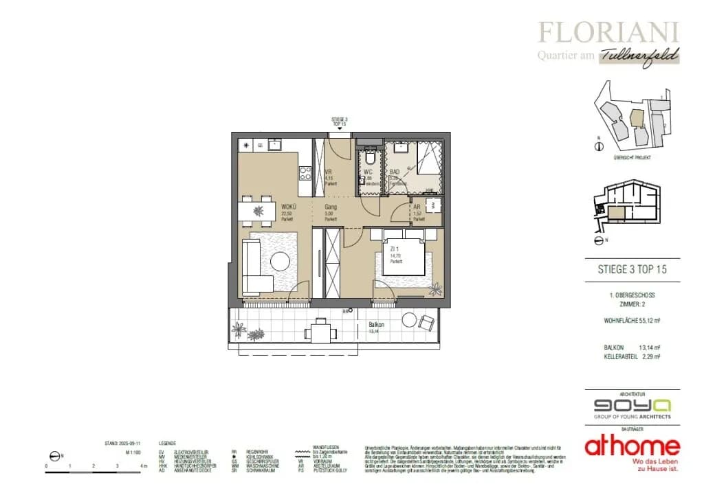 2-Zimmer-Wohnung kaufen in Tulln – 55,12 m², € 247.000 – Bild 36 von 36