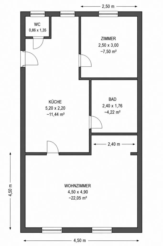 2-Zimmer-Wohnung kaufen in Wien – 45 m², € 230.000 – Bild 7 von 9