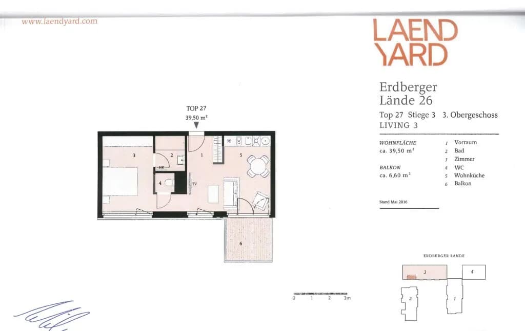 2-Zimmer-Wohnung mieten in Wien – 39,5 m², € 950 – Bild 7 von 7