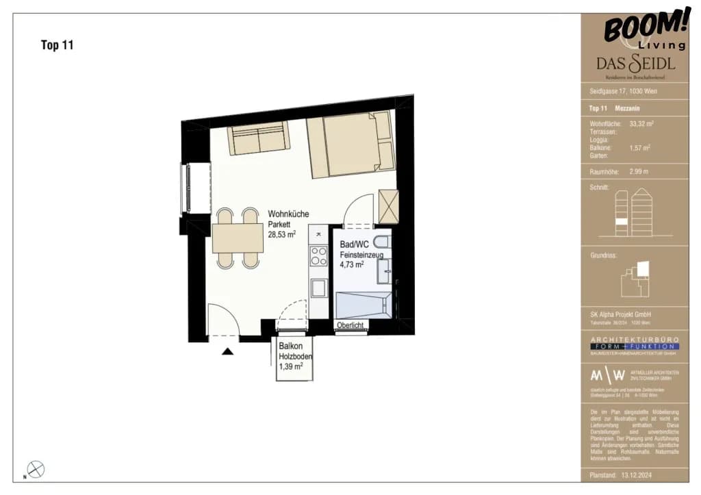 1-Zimmer-Wohnung kaufen in Wien – 33,32 m², € 381.000 – Bild 6 von 6
