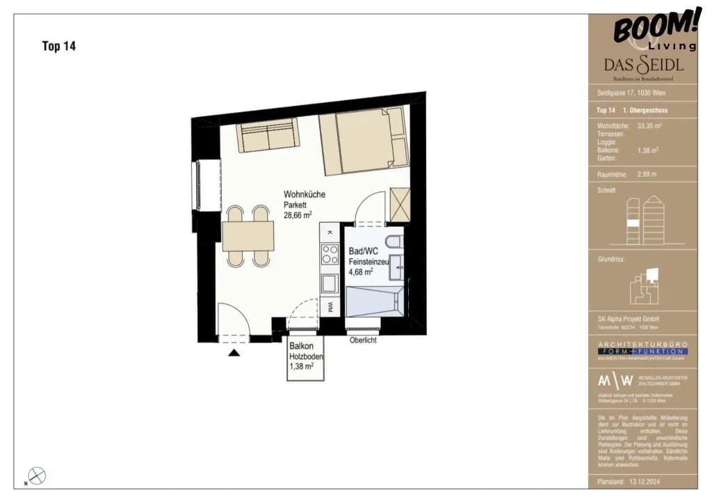 1-Zimmer-Wohnung kaufen in Wien – 33,56 m², € 391.000 – Bild 6 von 6