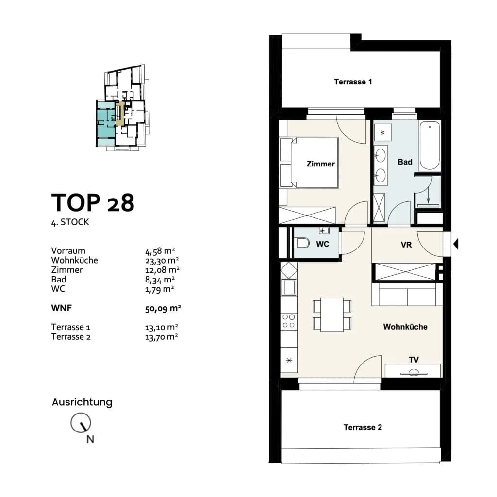2-Zimmer-Wohnung kaufen in Wien – 50,09 m², € 421.284 – Bild 10 von 10
