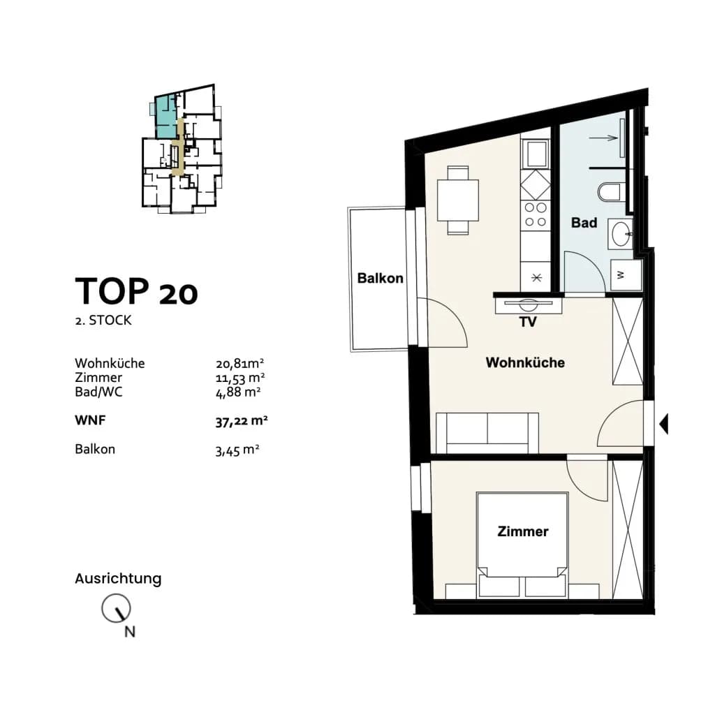 2-Zimmer-Wohnung kaufen in Wien – 37,22 m², € 259.352 – Bild 8 von 8