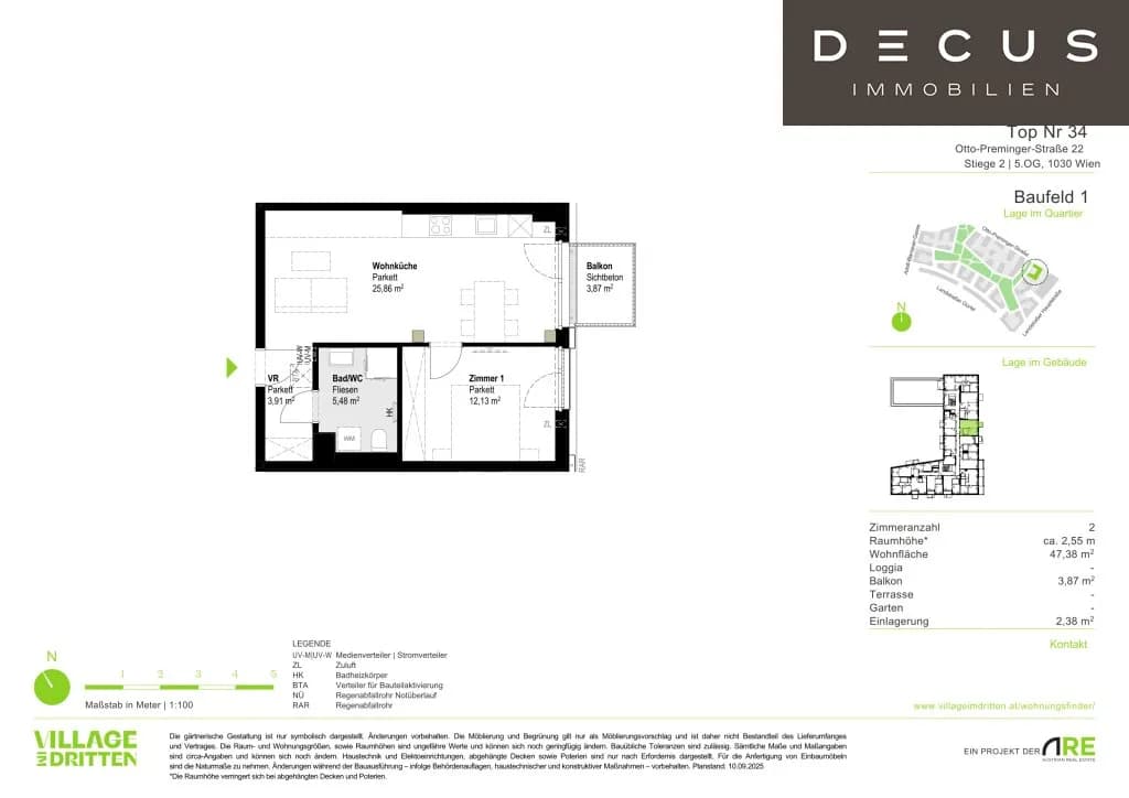 2-Zimmer-Wohnung mieten in Wien – 47,38 m², € 1.199 – Bild 5 von 5