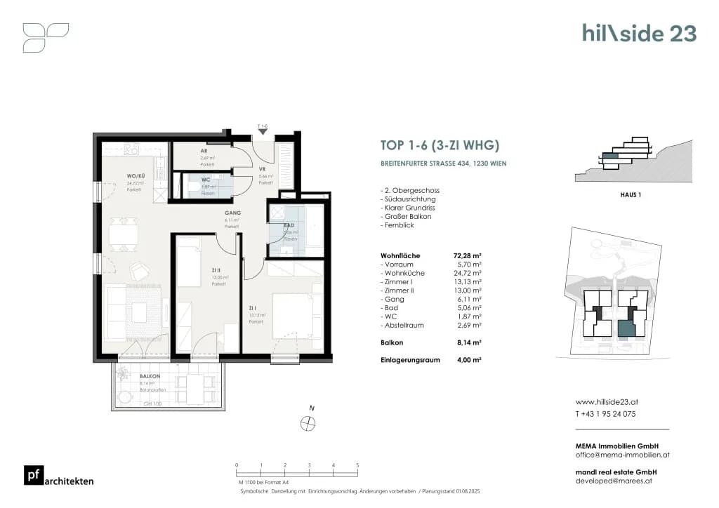 3-Zimmer-Wohnung kaufen in Wien – 72,28 m², € 494.500