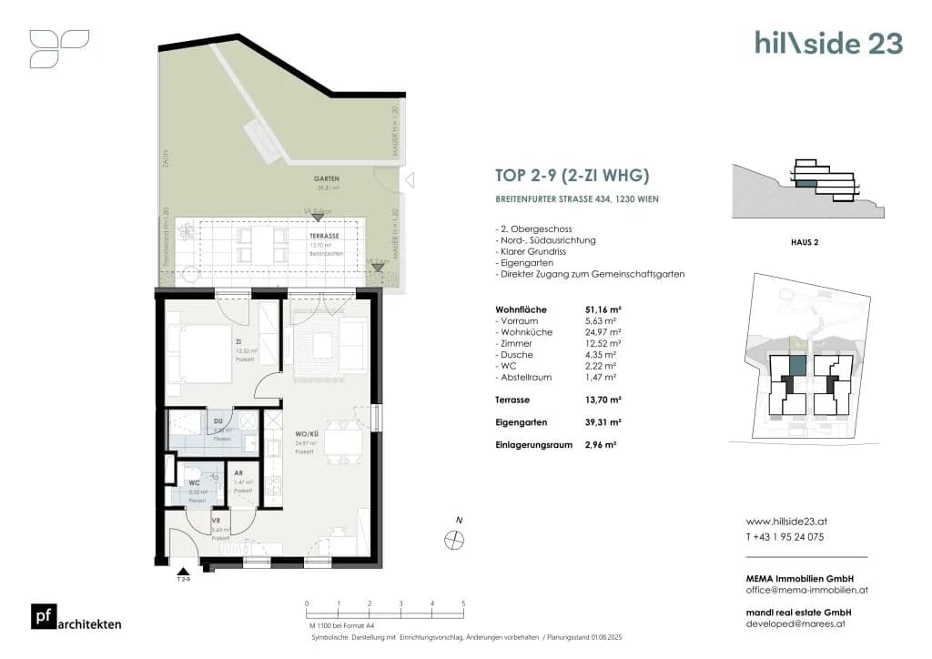 2-Zimmer-Wohnung kaufen in Wien – 51,16 m², € 379.500 – Bild 1 von 15