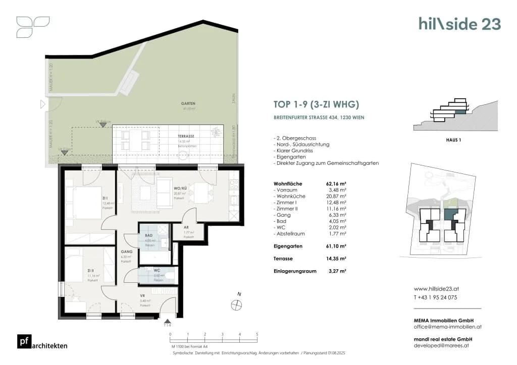 3-Zimmer-Wohnung kaufen in Wien – 62,16 m², € 479.500 – Bild 1 von 15