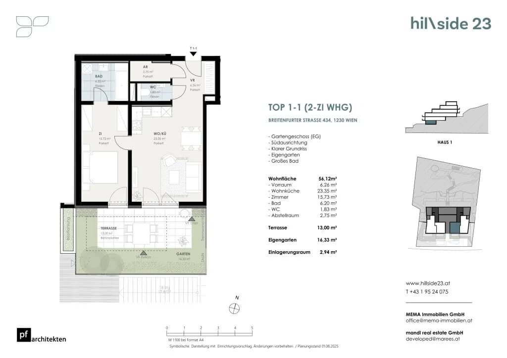 2-Zimmer-Wohnung kaufen in Wien – 56,12 m², € 329.500