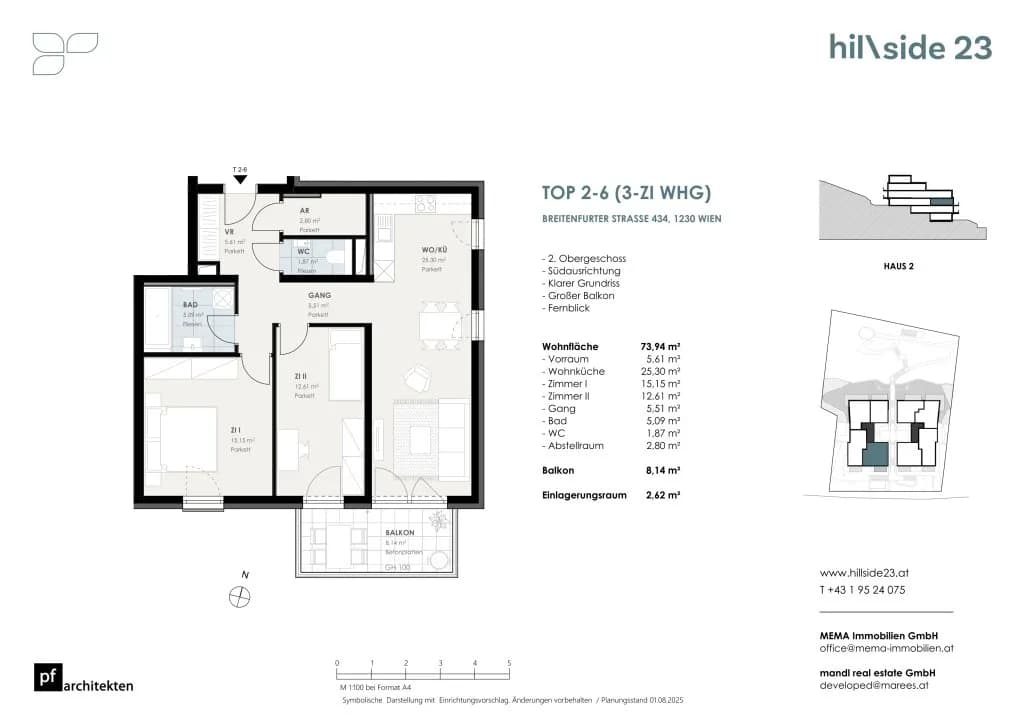 3-Zimmer-Wohnung kaufen in Wien – 73,94 m², € 494.500