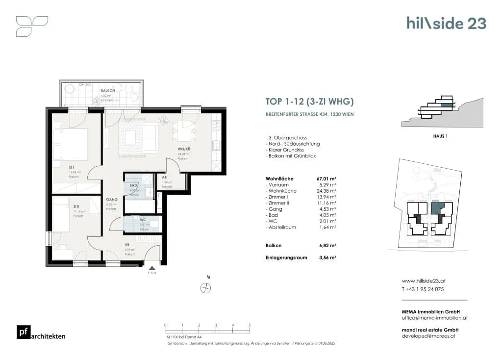 3-Zimmer-Wohnung kaufen in Wien – 67,01 m², € 474.500 – Bild 1 von 15