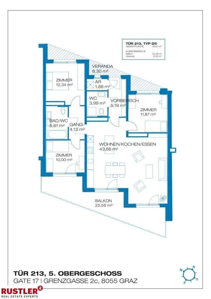 4-Zimmer-Wohnung kaufen in Graz – 98,67 m², € 386.802 – Bild 14 von 14