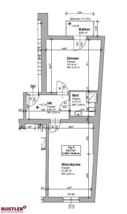 2-Zimmer-Wohnung kaufen in Graz – 50,77 m², € 152.000 – Bild 5 von 6