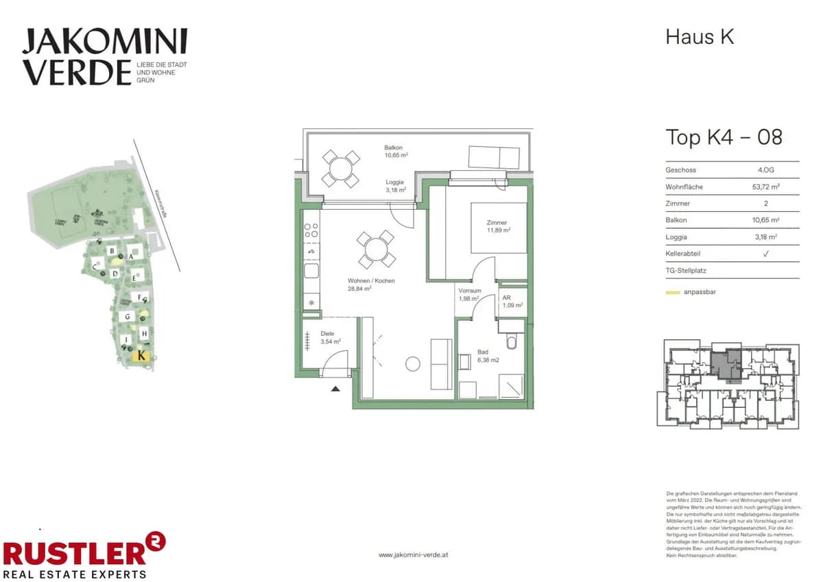 2-Zimmer-Wohnung kaufen in Graz – 53,72 m², € 290.000 – Bild 8 von 12