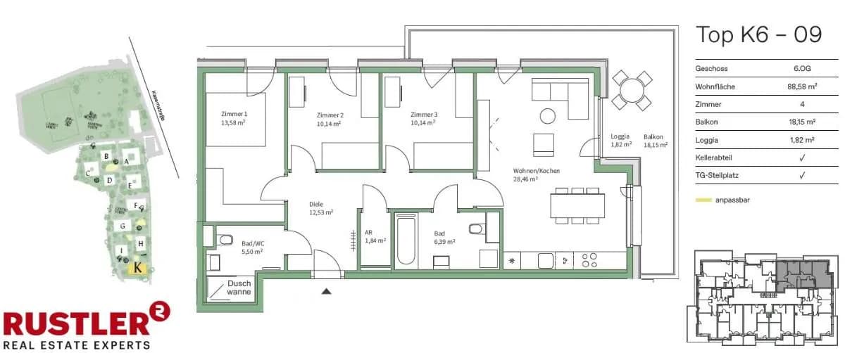 4-Zimmer-Wohnung kaufen in Graz – 88,65 m², € 469.000 – Bild 11 von 15
