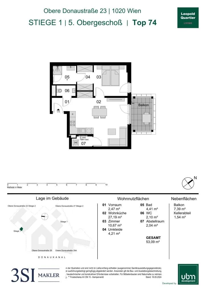 2-Zimmer-Wohnung kaufen in Wien – 53,09 m², € 539.000 – Bild 16 von 16