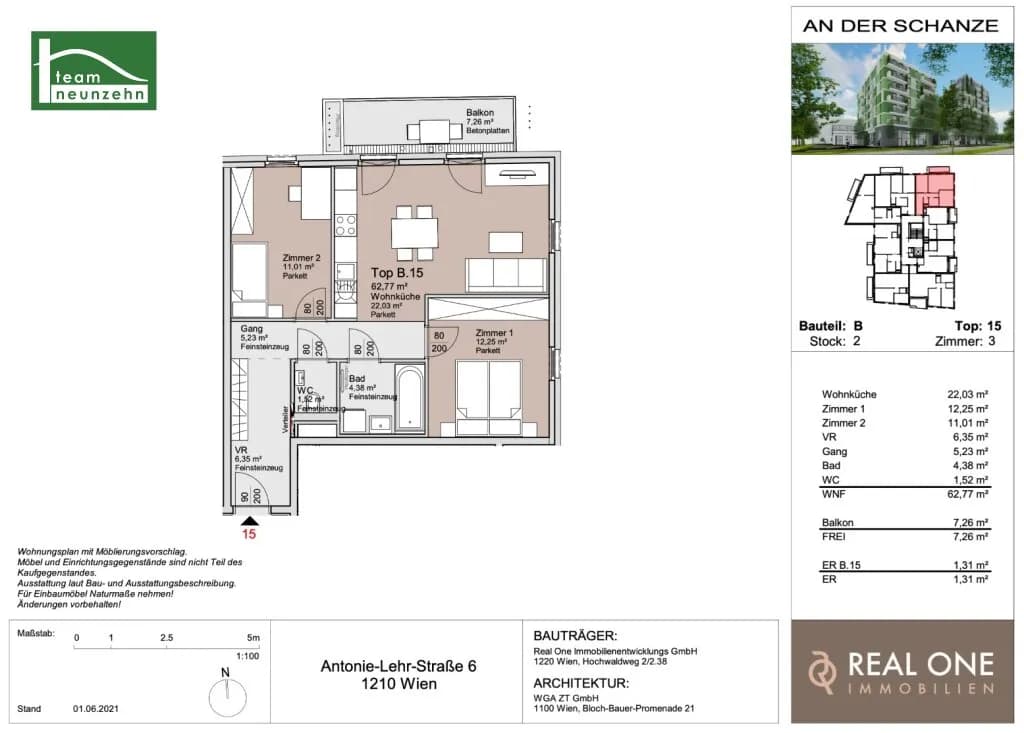 3-Zimmer-Wohnung kaufen in Wien – 62,77 m², € 418.000 – Bild 13 von 13