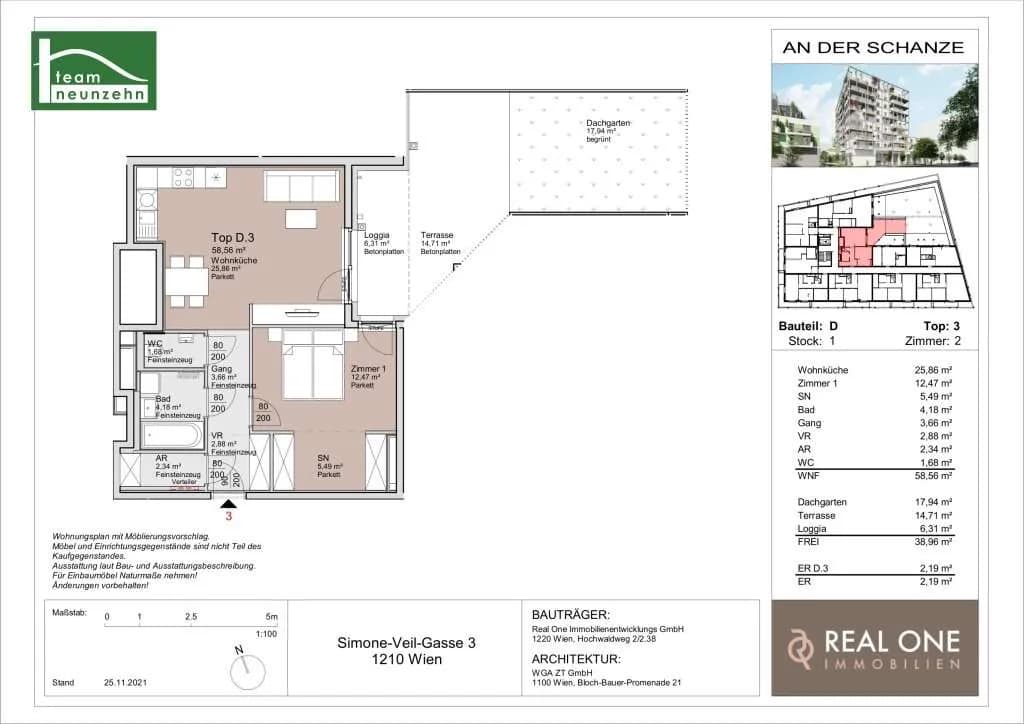 2-Zimmer-Wohnung kaufen in Wien – 58,56 m², € 383.000 – Bild 16 von 16