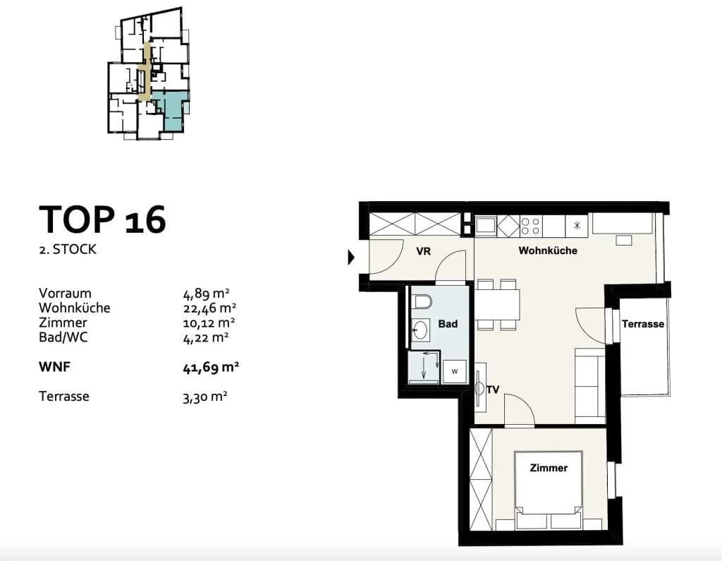 2-Zimmer-Wohnung kaufen in Wien – 41,68 m², € 277.940 – Bild 13 von 13