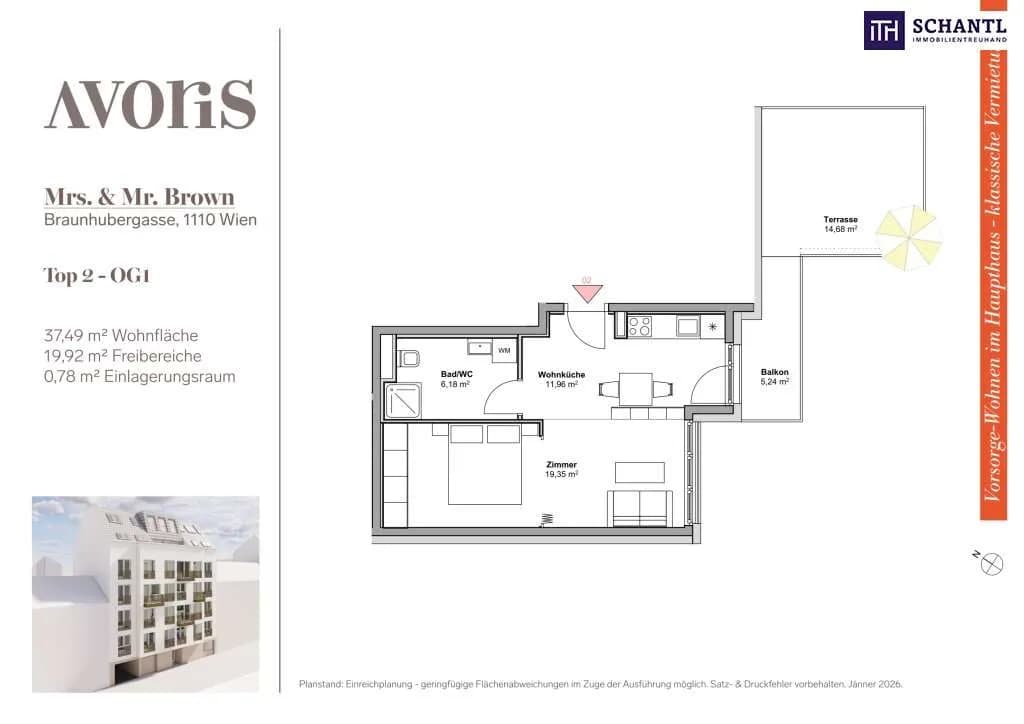 2-Zimmer-Wohnung kaufen in Wien – 37,49 m², € 239.000 – Bild 14 von 15