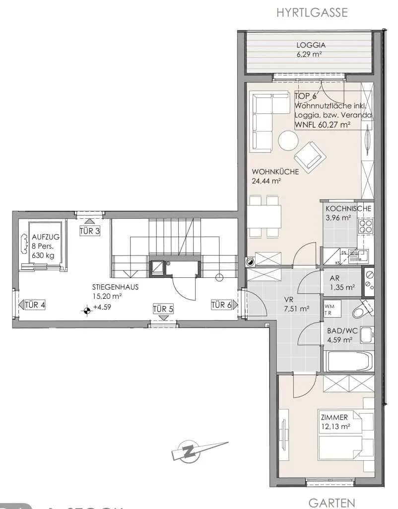 2-Zimmer-Wohnung kaufen in Wien – 60 m², € 345.000 – Bild 11 von 11
