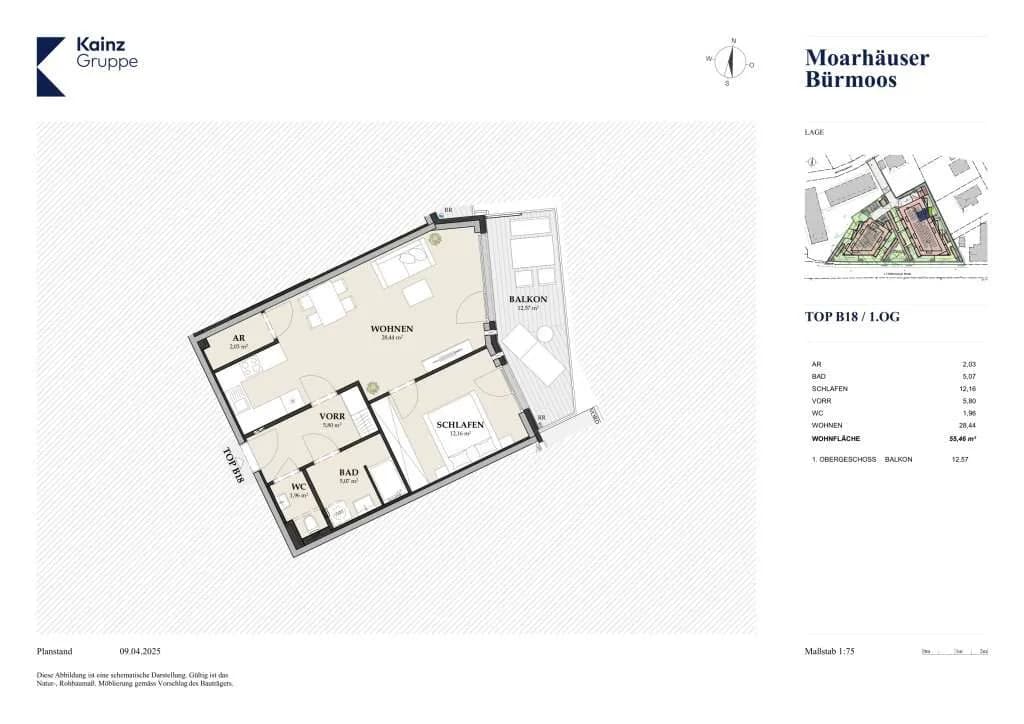 2-Zimmer-Wohnung kaufen in Salzburg-Umgebung – 55,44 m², € 255.000 – Bild 4 von 5
