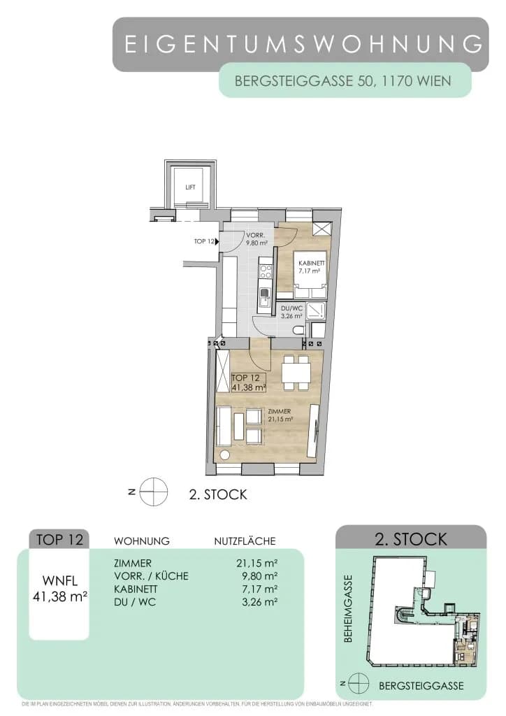 2-Zimmer-Wohnung kaufen in Wien – 41,38 m², € 129.000 – Bild 14 von 14