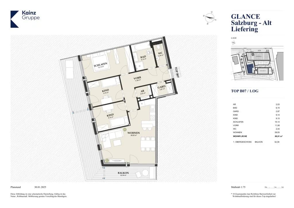 4-Zimmer-Wohnung kaufen in Salzburg Stadt – 86,91 m², € 678.500 – Bild 10 von 10