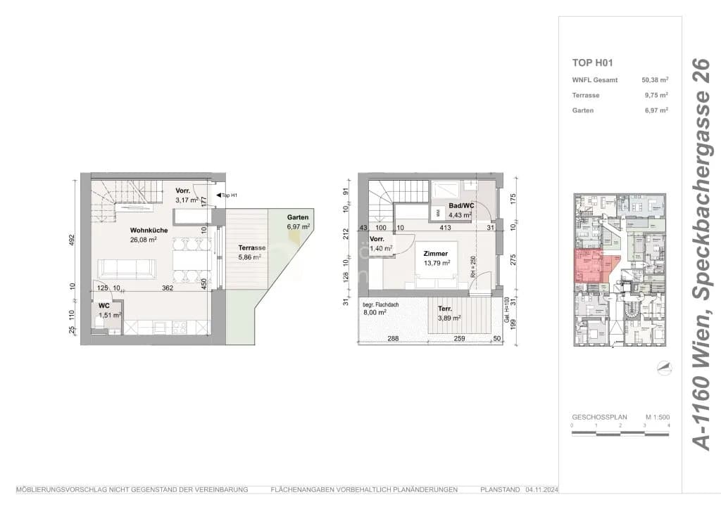 2-Zimmer-Haus kaufen in Wien – 50,38 m², € 349.000 – Bild 21 von 21