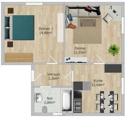 2-Zimmer-Wohnung kaufen in Graz – 44,77 m², € 156.000 – Bild 6 von 6