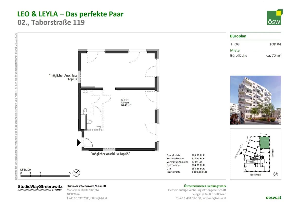 2-Zimmer-Gewerbeimmobilie mieten in Wien – 70 m², € 1.614 – Bild 2 von 13