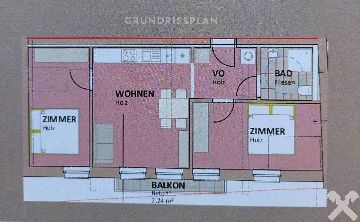 3-Zimmer-Wohnung mieten in Liezen – 55,4 m², € 924 – Bild 8 von 9