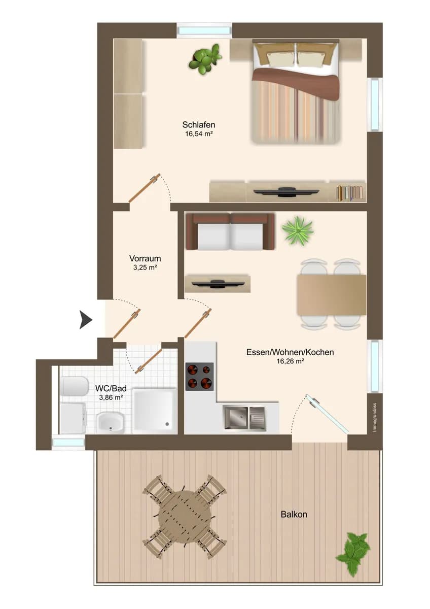 2-Zimmer-Wohnung kaufen in Wels – 39,91 m², € 265.000 – Bild 15 von 15