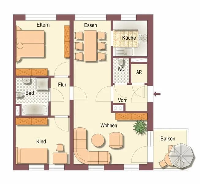 3-Zimmer-Wohnung mieten in Südoststeiermark – 71,95 m², € 661 – Bild 2 von 2