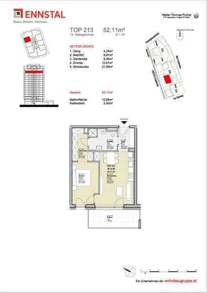 2-Zimmer-Wohnung kaufen in Graz – 52,11 m², € 295.402 – Bild 6 von 6