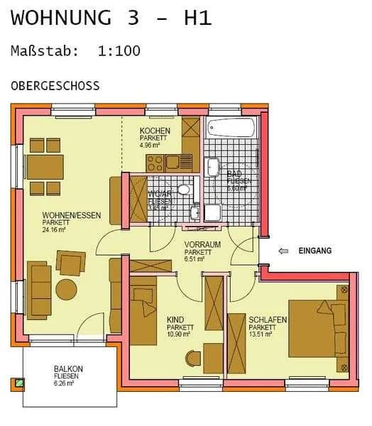3-Zimmer-Wohnung mieten in Leibnitz – 70,09 m², € 651 – Bild 3 von 3