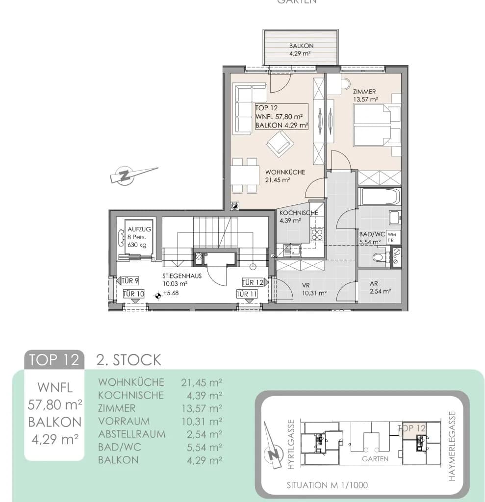 2-Zimmer-Wohnung kaufen in Wien – 58 m², € 345.000 – Bild 23 von 23