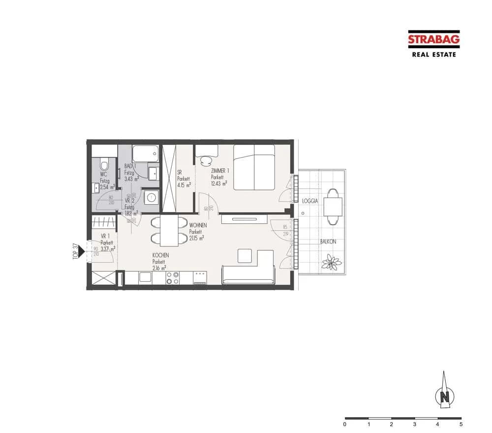 2-Zimmer-Wohnung kaufen in Wien – 51,05 m², € 319.000 – Bild 2 von 2